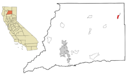 Location in Shasta County and the state of California