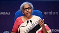 Smt. Nirmala Sitharaman addressing a press conference on June 28, 2021, in New Delhi (cropped)