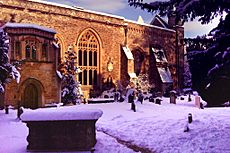 Teddy Hall Library in the snow