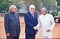 The President of Romania Mr. Ion Iliescu being received by the President Dr. A.P.J. Abdul Kalam and the Prime Minister Shri Atal Bihari Vajpayee at a Ceremonial Reception in New Delhi on January 31, 2004