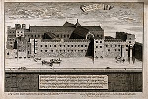 The church and hospital of Savoy, London; bird's-eye view fr Wellcome V0013830