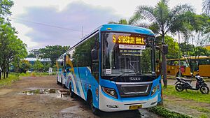 Trans Metro Bandung Corridor 5 Buses at Gedebage Bus Garage