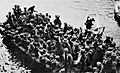 Troops of 29th Indian Infantry Brigade disembarking from a boat, Gallipoli, 1915