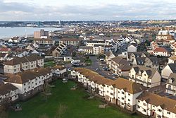 A view over St. Clement towards St. Helier
