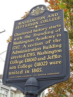 Washington & Jefferson College PHMC marker