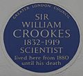 William Crookes 7 Kensington Park Gardens blue plaque