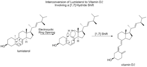 1,7-shift of lumisterol to vitamin D2