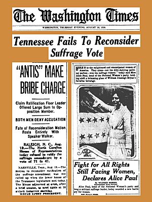 19200819 Suffrage vote (Tennessee) - Nineteenth Amendment - The Washington Times