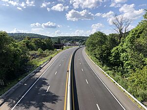 2022-08-08 16 35 35 View west along Pennsylvania State Route 248 (POW-MIA Remembrance Highway) from the overpass for Bank Street in Bowmanstown, Carbon County, Pennsylvania