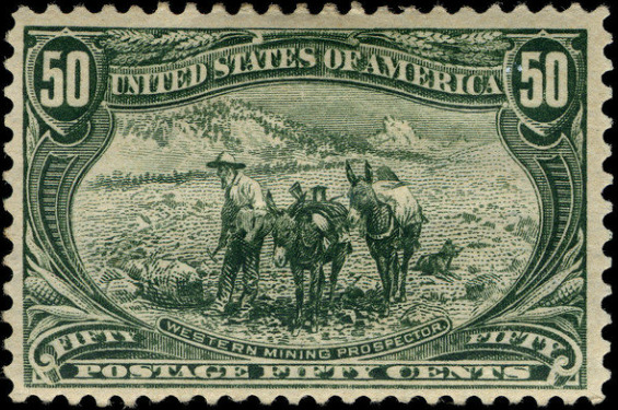 50c Western mining prospector 1898 U.S. stampf