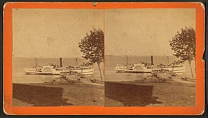 A steamboat at a landing, Winterport, Maine, by G. R. Wheelden