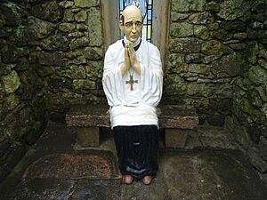 Blackgang Chine, statue of praying vicar