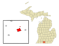 Location of Coldwater within Branch County, Michigan