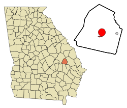 Location in Candler County and the state of Georgia