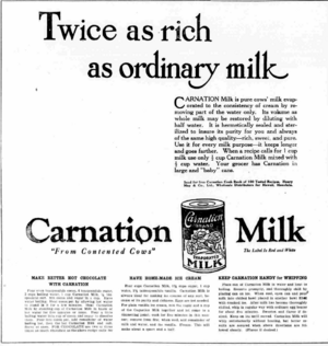 Carnation Milk newspaper ad