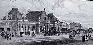 Christchurch railway station, 1878