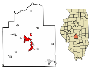 Location within Christian County and Illinois