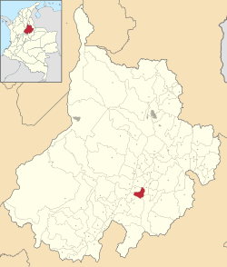 Location of the municipality and town of Confines in the Santander  Department of Colombia.