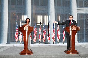 Condoleezza Rice Visit to Georgia, Press Conference with Mikheil Saakashvli