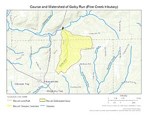 Course and Watershed of Golby Run (Pine Creek tributary)