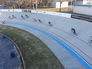 Cyclists on the valley preferred cycling center track 2
