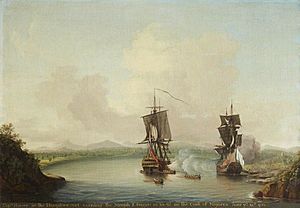 Destruction de la frégate française la Nymphe en 1757 en Méditerranée.jpg