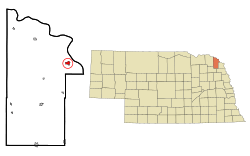 Location within Dixon County (left) and Nebraska (right)