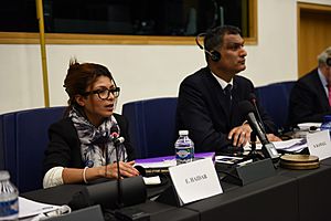 Ensaf Haidar, wife of Raif Badawi speaking in 2015