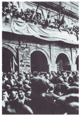 Euskal Estatutuaren aldeko manifestazioa Lizarran (Nafarroa), 1932ko ekainean