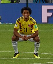 FWC 2018 - Round of 16 - COL v ENG - Photo 133 - Juan Cuadrado (cropped)