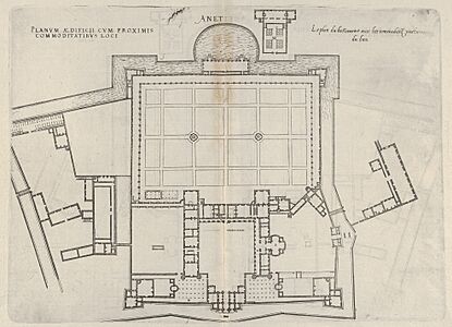 Floorplan of Chateau d'Anet, from Les plus excellents bastiments de France MET DP834468