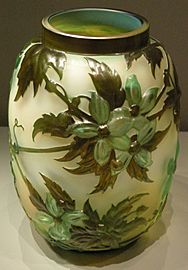 Gallé, nancy, vaso clematis, 1890-1900