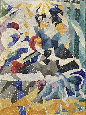 Gino Severini, 1910-11, La Modiste (The Milliner), oil on canvas, 64.8 x 48.3 cm, Philadelphia Museum of Art