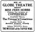 Globe Theatre ad, Oregon Journal 1914