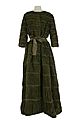 Green Pleated Linen Dress, 'Irish Moss' by Sybil Connolly - Full Length Back