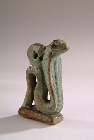 Green glazed cobra amulet HARGM7405