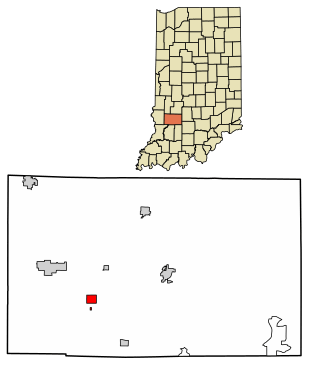 Location of Lyons in Greene County, Indiana.