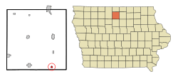 Location of Goodell, Iowa