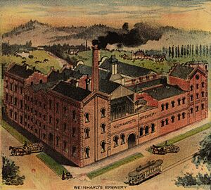 Henry Weinhard Brewery in 1890 map art