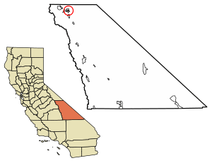 Location of Bishop in Inyo County, California