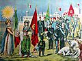 Italo-Turkish War peace treaty chromolithograph