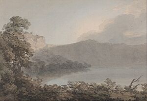 John Robert Cozens - Lake of Vico Between Rome and Florence - Google Art Project