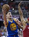 Klay Thompson vs. Jared Dudley (cropped)