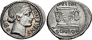 Lucius Scribonius Libo, denarius, 62 BC, RRC 416-1a