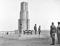 Major General Leslie James Morshead unveiling a Memorial to the heroes of Tobruk at Tobruk War Cemetery, Libya