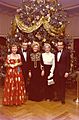 Mamie Eisenhower, David Frost, Pat Nixon, Mona Frost, and President Richard Nixon in Front of a White House Christmas Tree