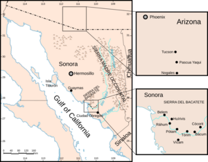 Map of Yaqui population