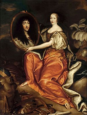 Mathieu, Antoine - Henriette of England holding a portrait of her husband - Versailles