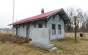Memorial and former train station in Meredosia