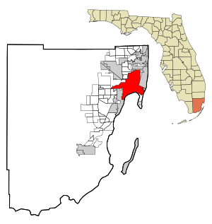 Miami-Dade County Florida Incorporated and Unincorporated areas Miami Highlighted